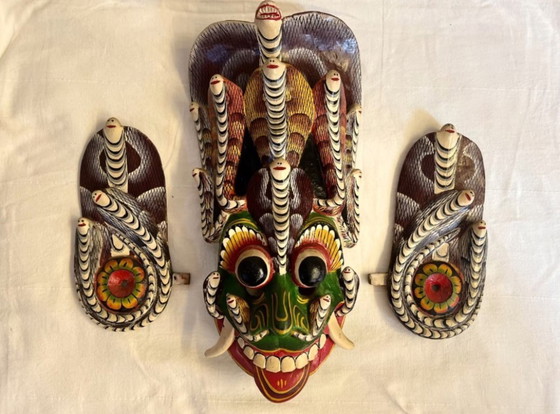 Image 1 of Traditioneel Naga Raksha-masker/cobra-demonmasker