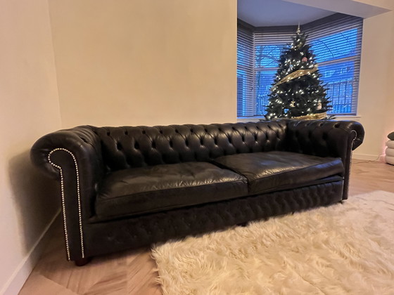 Image 1 of Chesterfield 4Seater Blackpool-Old Vintage Black - Custom Made