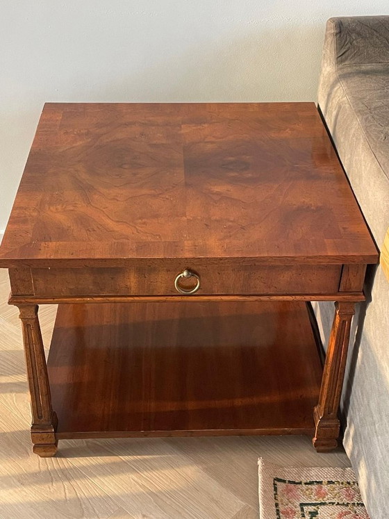 Tavolino in legno con cassetto e ripiano inferiore, Tavolini, Metallo, Marrone, Klassiek (foto 4 di 5)