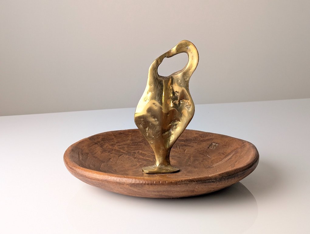 Frutero Escultura de Bronce y Madera de David Marshall, Brutalista