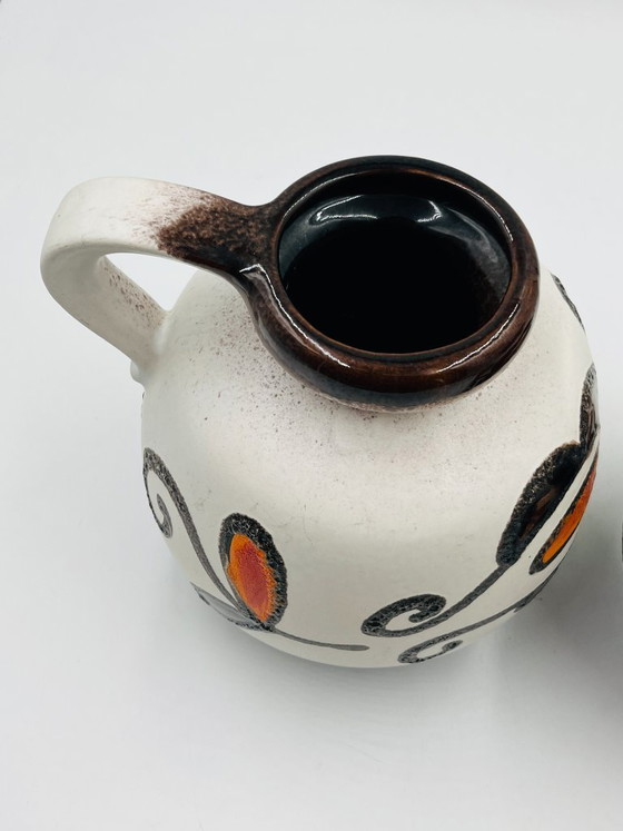 Image 1 of Coppia di vasi Scheurich 484 27 con decorazioni floreali, Germania Ovest