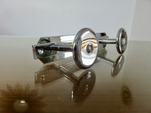 Art Deco wandkapstok van verchroomd messing, Frankrijk, jaren 1940-1950
