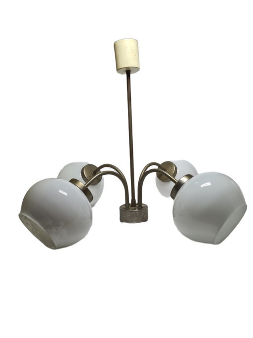 Kroonluchter in postmoderne stijl, Polen, jaren 70 – Glass, Metal