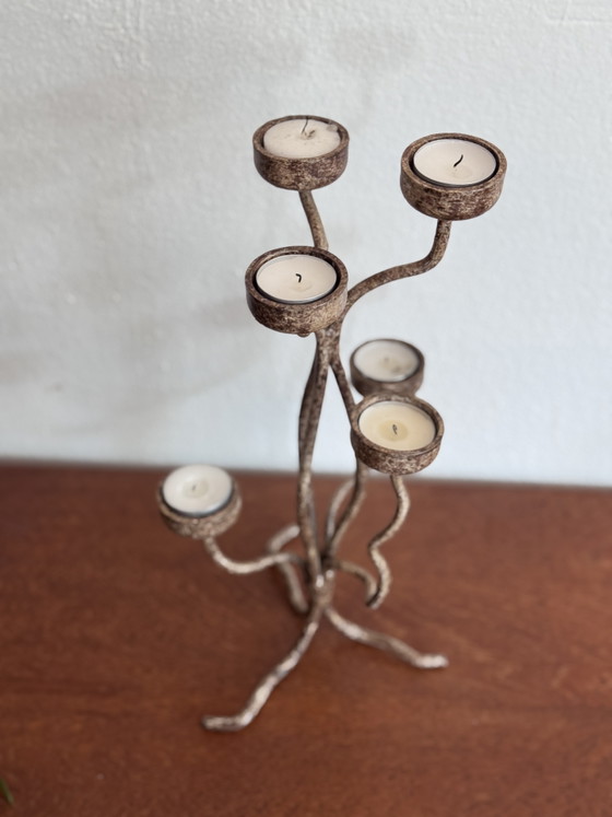 Portacandele Brutalista Vintage a 6 Luci – Metal (photo 8 of 9)
