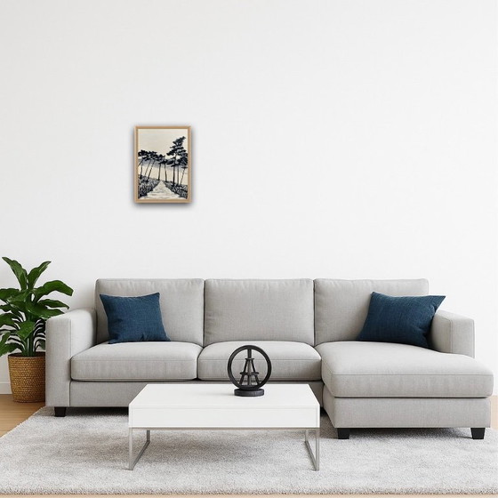 Image 1 of Inchiostro su carta, incorniciato. 30x21cm.