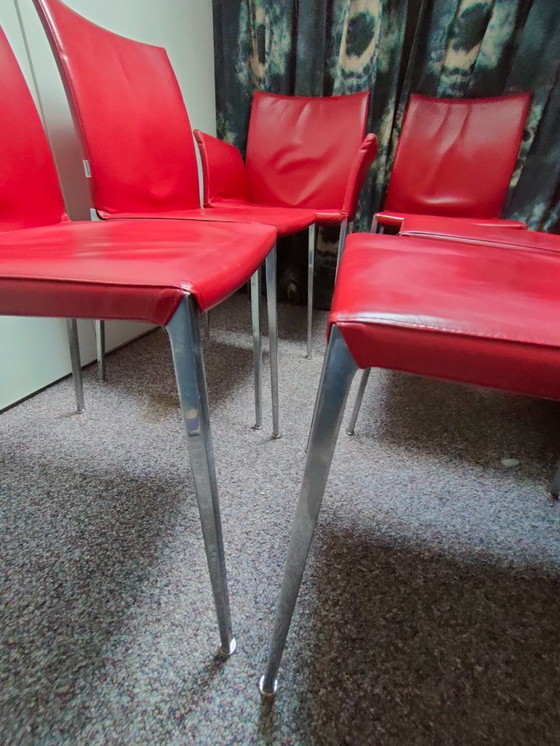 Image 1 of 6x Zanotta Eettafelstoel Lia