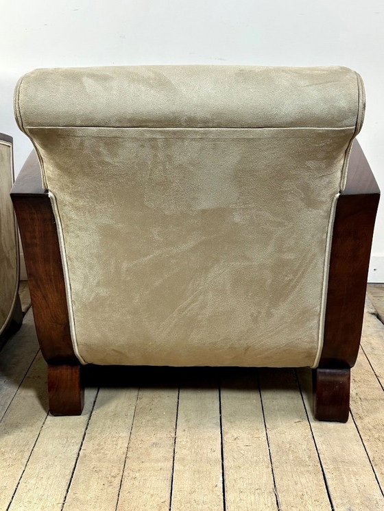 Image 1 of Fauteuils (la paire) époque Art déco en palissandre et suédine