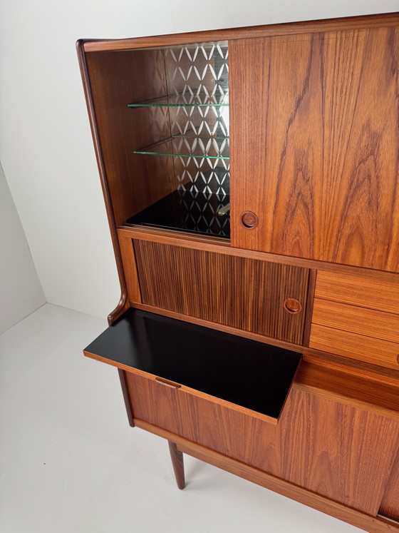 Image 1 of Johannes Andersen Highboard for J. Skaaning & Søn – Danish Design with Hidden Bar, 1960s