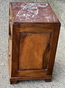 Art-Deco Bedside Table Carved Wood and Marble