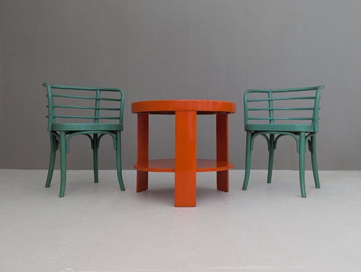 Moderne Weense set Thonet B 246 stoelen & T 142 tafel, jaren 1930