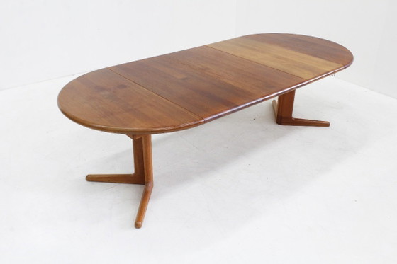 Tavolo da pranzo ovale allungabile vintage danese teak massiccio anni '60 XL – Tavoli da pranzo, Legno (photo 4 of 7)