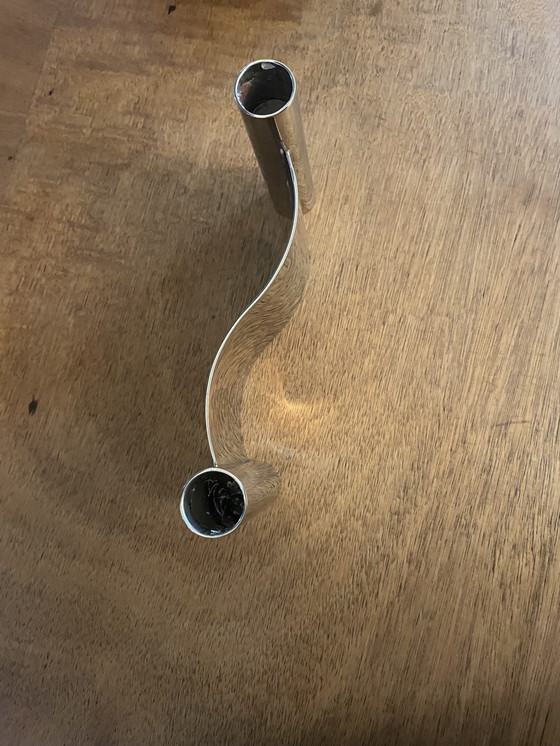 Image 1 of Paire de Bougeoirs Années 70, Métal Argenté