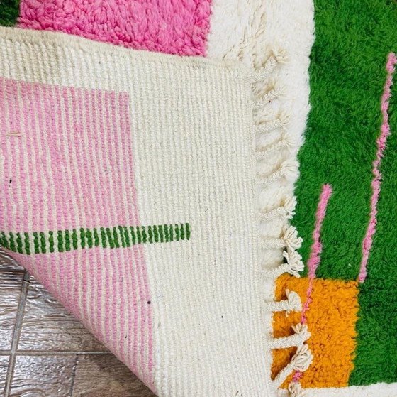 Image 1 of Alfombra bereber de lana natural, tejida a mano con métodos tradicionales, tamaño 2/3 m.