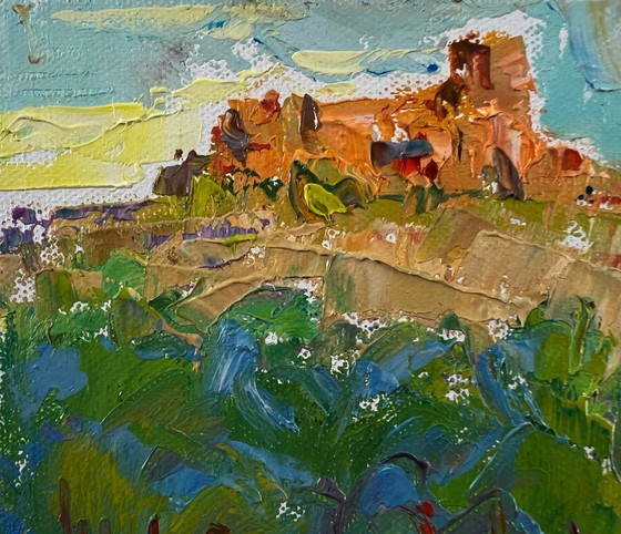 Image 1 of Original Oil Painting Summer Forest Landscape Nature with an Old House