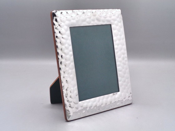 Image 1 of Handgemaakt, gehamerd, verzilverd metalen frame, binnenmaat 9x13 cm