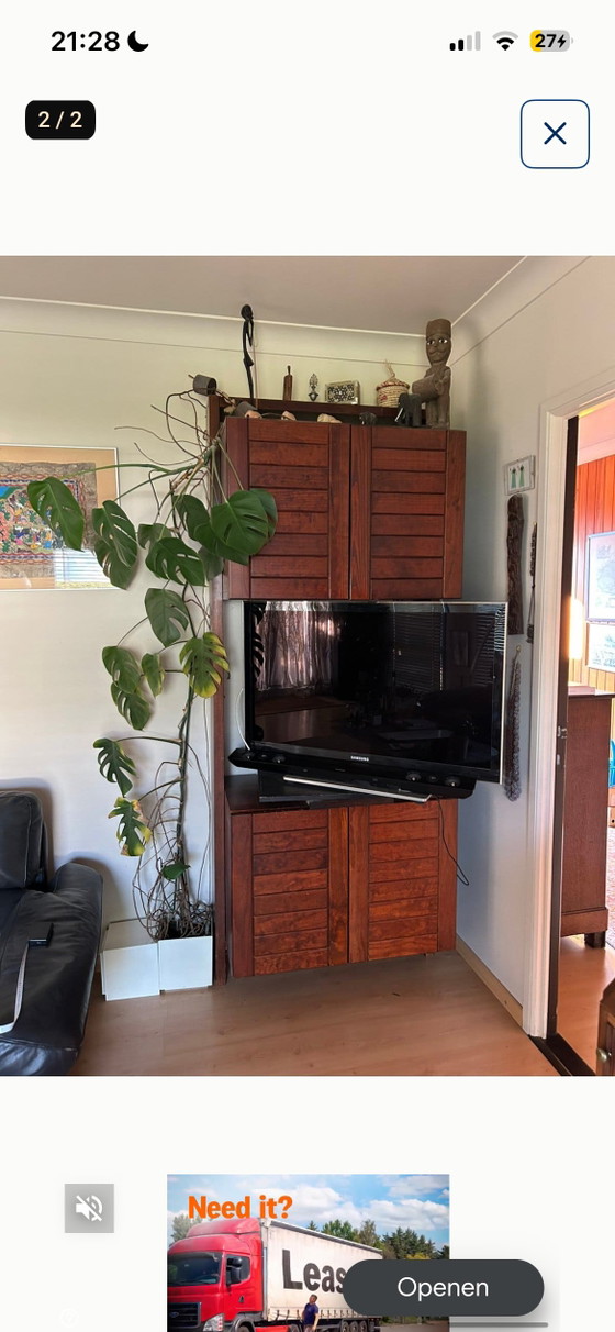 Modular wall rack vintage Danish design rosewood – Wall cabinet (photo 4 of 5)