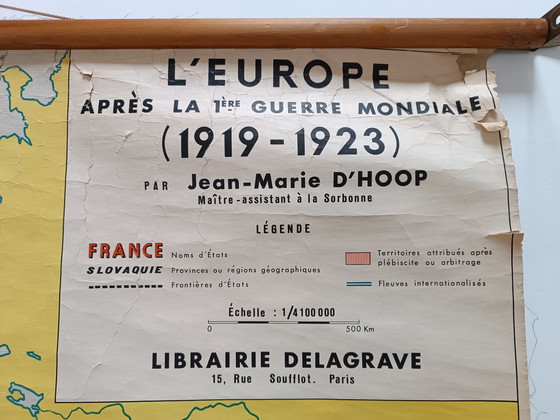 Image 1 of Mappa murale scolastica d'epoca - Europa 1918-1923
