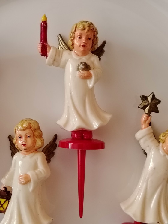 Image 1 of Statuette vintage in bachelite con angelo, anni '50/'60, corona dell'Avvento