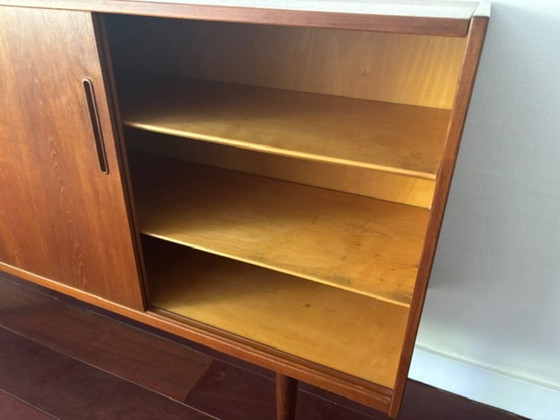Danish Vintage Chest of Drawers with Sliding Doors – Sideboard, Wood (photo 5 of 6)