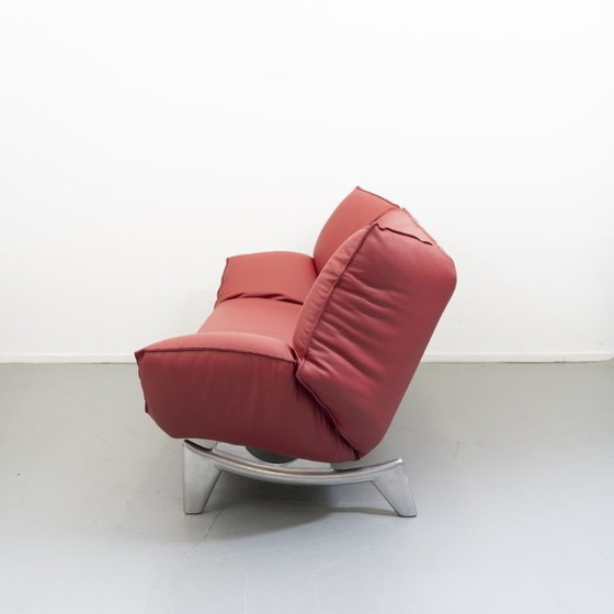 Image 1 of Leolux Tango 3/4-Zits Bank – Rood Leder, Verstelbaar & Luxe