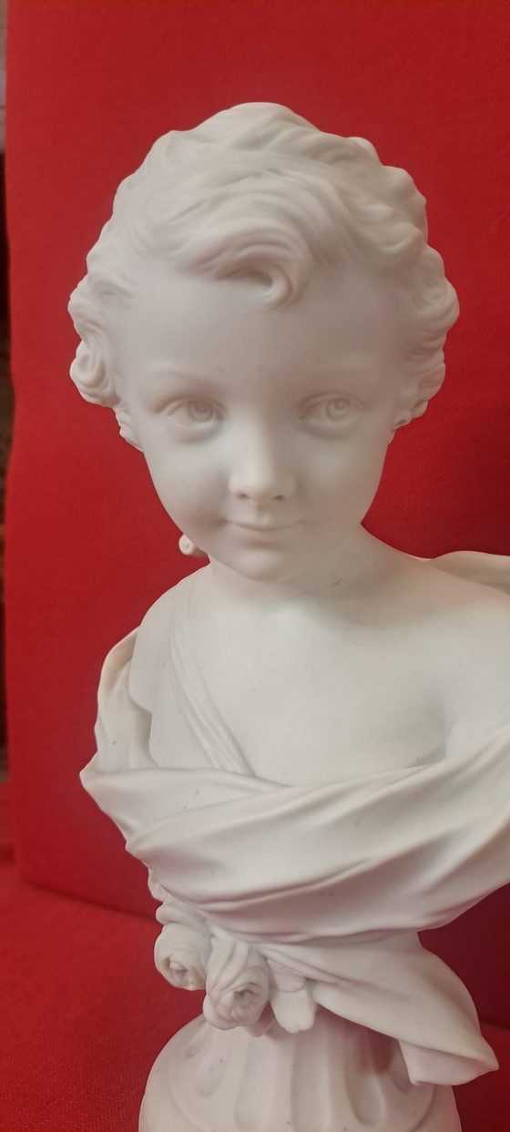 Amor-Büste von Agathon Léonard 1926, Sèvres, Bildhauerei, Porzellan, Weiß (Foto 3 von 8)