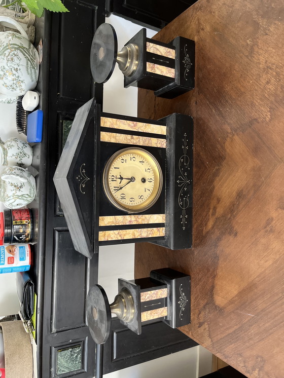 Image 1 of Clock Incl. 2 Bookends