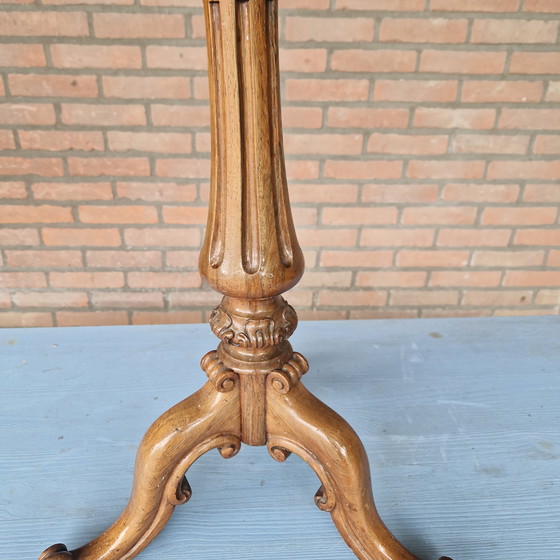 Image 1 of Antico tavolino laterale in legno, tavolo da piante, tavolo da vino, pilastro