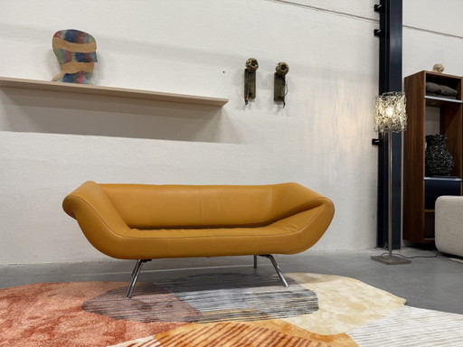 Canapé 2,5 places Leolux Arabella en cuir jaune