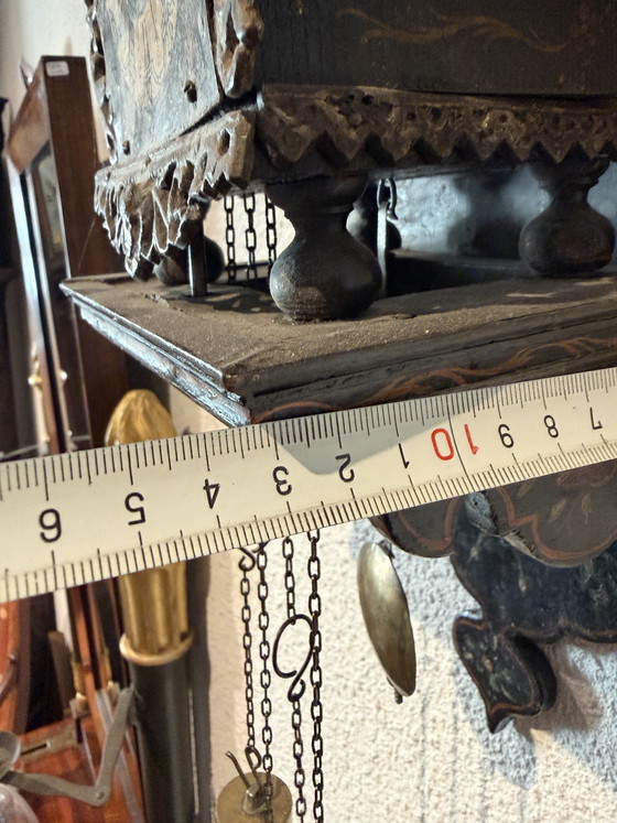 Image 1 of Antique grandfather clocks with a day movement and painted mermaids on the sides