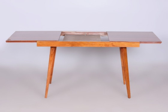 Original 20. Century Folding Table, Beech, Mahogany Veneer, Czech, 1960s – Dining tables, Wood (photo 15 of 15)