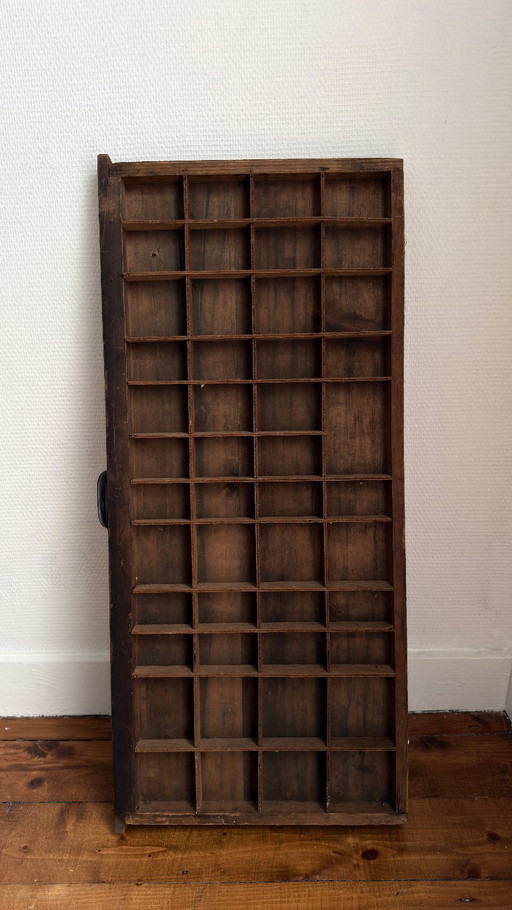 Antica Cassetta Tipografica in Legno / Cassetto – Tipografia – Vintage Brocante – wanddecoratie, Metal, Wood (photo 2 of 5)