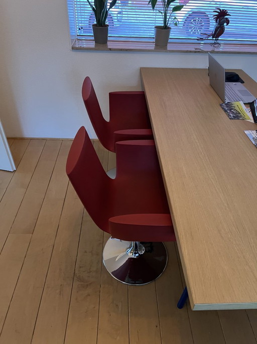 Noa Spider - Sintesi – Rood set eetkamerstoelen – Plastic