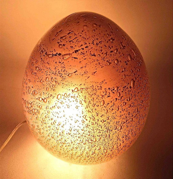 Eivormige Tafellamp Hoogte 23,6 cm, Tafellampen, Glas, Rood, Design (foto 6 van 13)