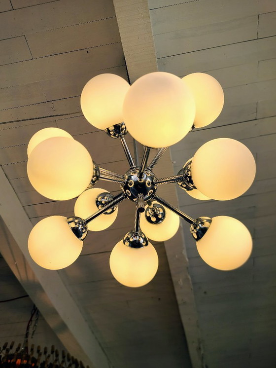 Image 1 of Lampadario Sputnik con 12 globi - cromato anni '70