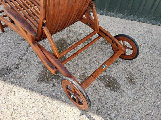 Image 1 of Barkers Traditionals teak lounger with Pandi mattress cushion