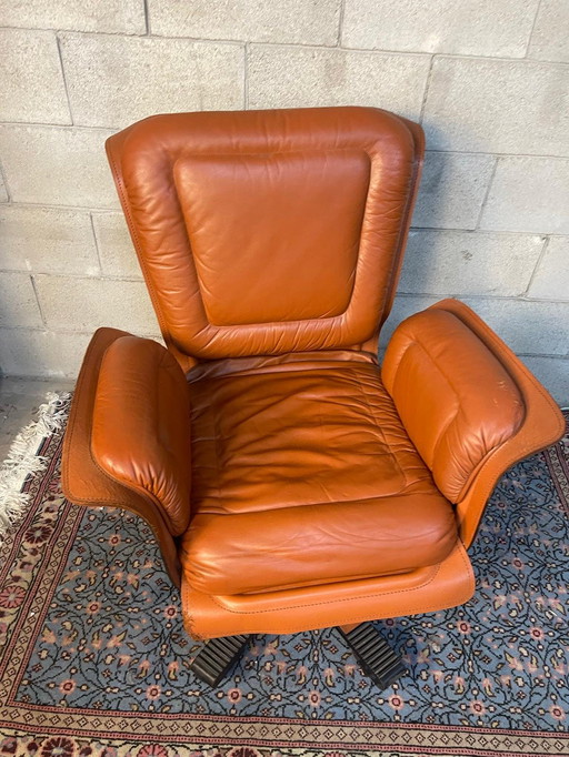 Fauteuil vintage italien en cuir