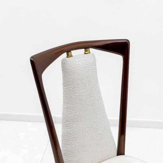 Image 1 of Set of 6 Osvaldo Borsani Mid-Century Modern Italian Bouclè Dining Chairs, 50s