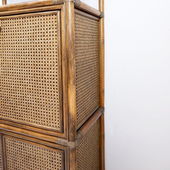 Image 1 of Étagère/Bar en bambou et rotin des années 70