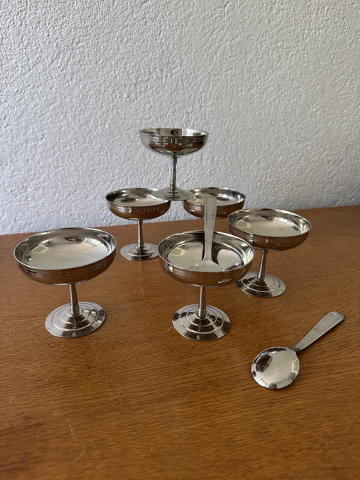 Coupes à Glace Inox Remy Letang Années 80