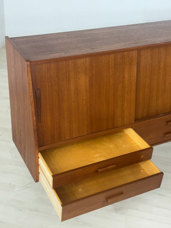 Image 1 of Buffet haut style années 50 / Meuble bar en teck / Meuble de salon / Buffet vintage