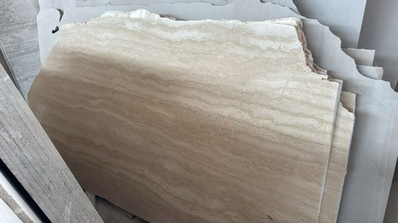 Solid oval travertine dining table, natural stone table, NDONI Natursteine, Beige, Minimalisme (photo 8 of 8)