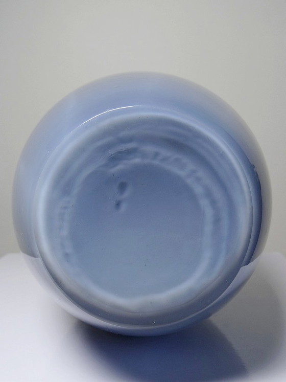 Image 1 of Pair of vintage Murano glass vases in smoked glass lined with opaline glass, soap bubble design