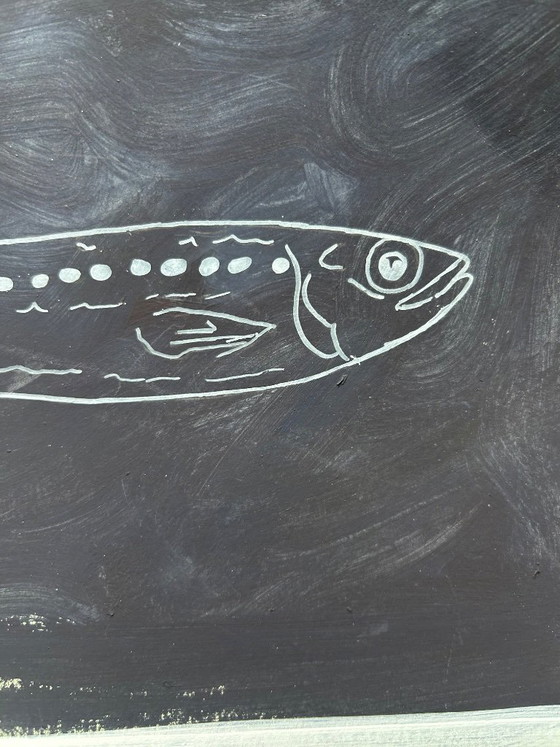 Acrylic painting sardines fish black and white – Canson, Wall decoration, Paper (photo 4 of 6)