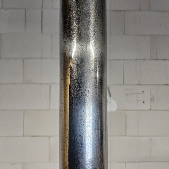 Image 1 of Vintage Space Age Chroom en Murano Glas Italiaanse design Hanglamp (bol glazen) glass pendant lamp