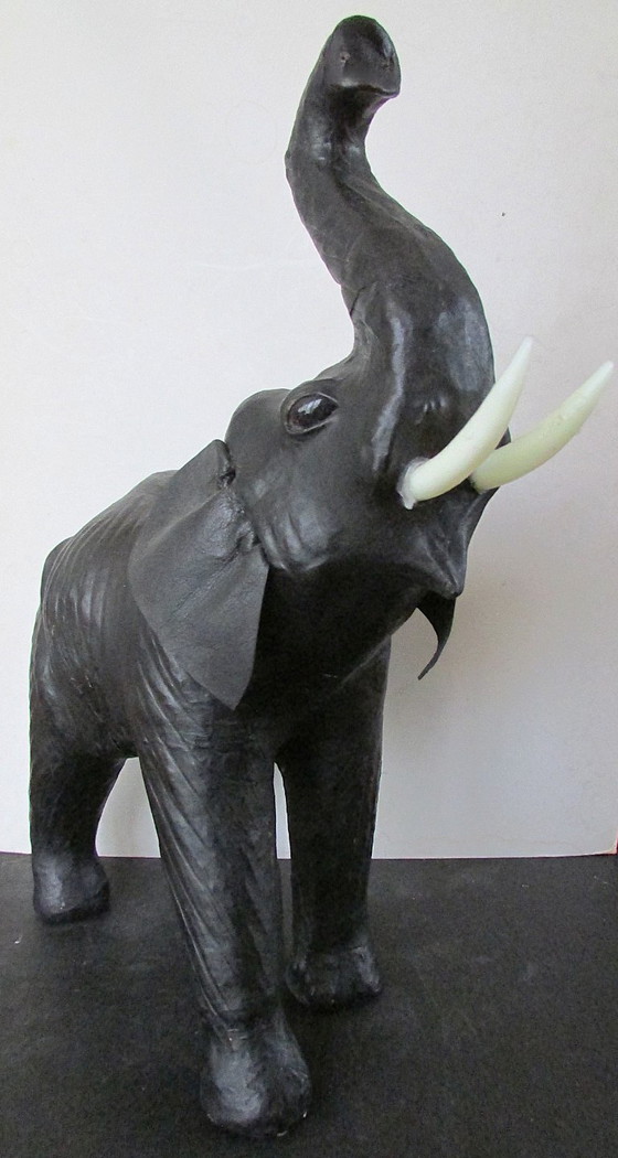 Elefante decorativo de cuero, negro, Objetos decorativos, Otro, Vintage (foto 5 de 6)