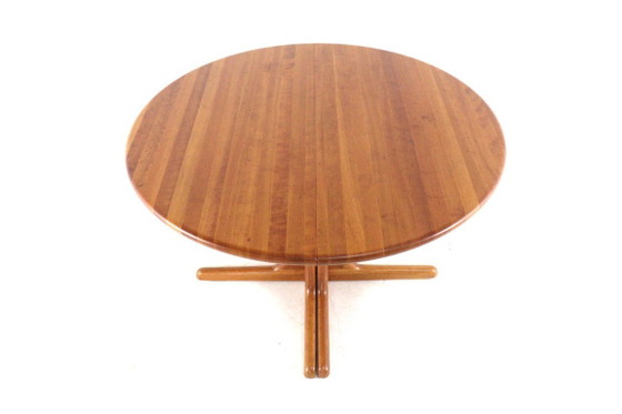 Round 2x extendable Danish dining table vintage – Wood (photo 8 of 18)
