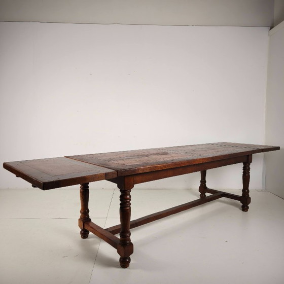 Image 1 of Large French oak monastery table 320/220 cm, early 20th century