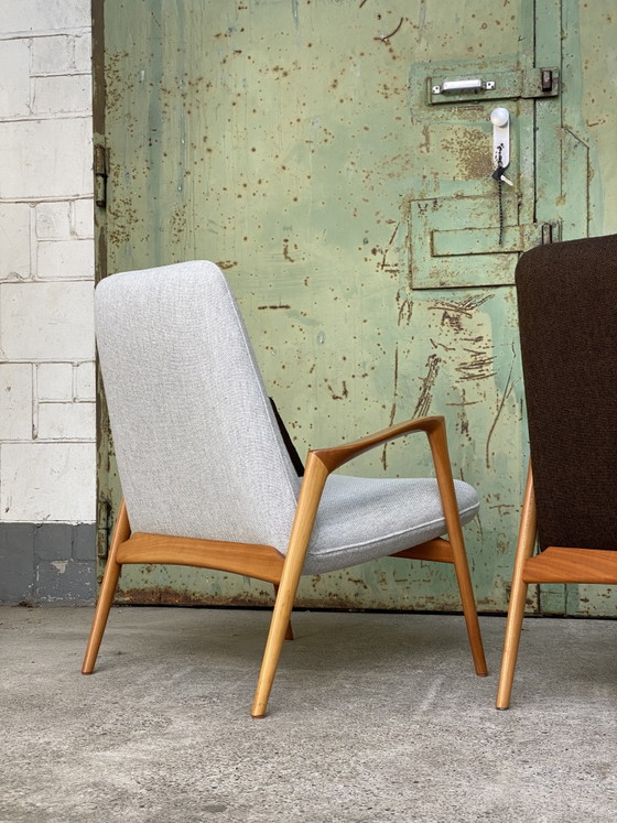Set van 2 Scandinavisch moderne design fauteuils Hallingdal kersenhout – Textile, Wood (photo 7 of 12)