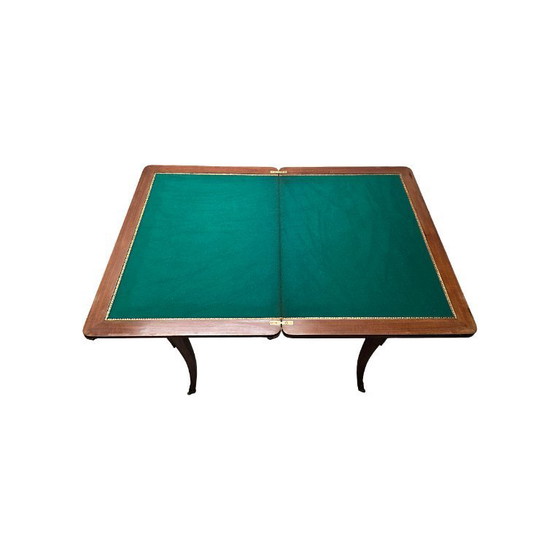 Image 1 of Table de jeu française de style Louis XV avec marqueterie, années 1960