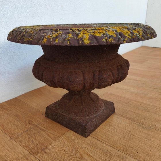 Image 1 of Vintage gietijzeren tuinvaas, plantenbak bloembak